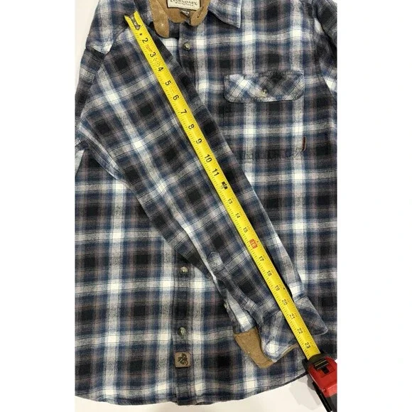 Legendary Whitetail Blue Plaid Flannel Shirt Mens Size Large Tall - Picture 9 of 10